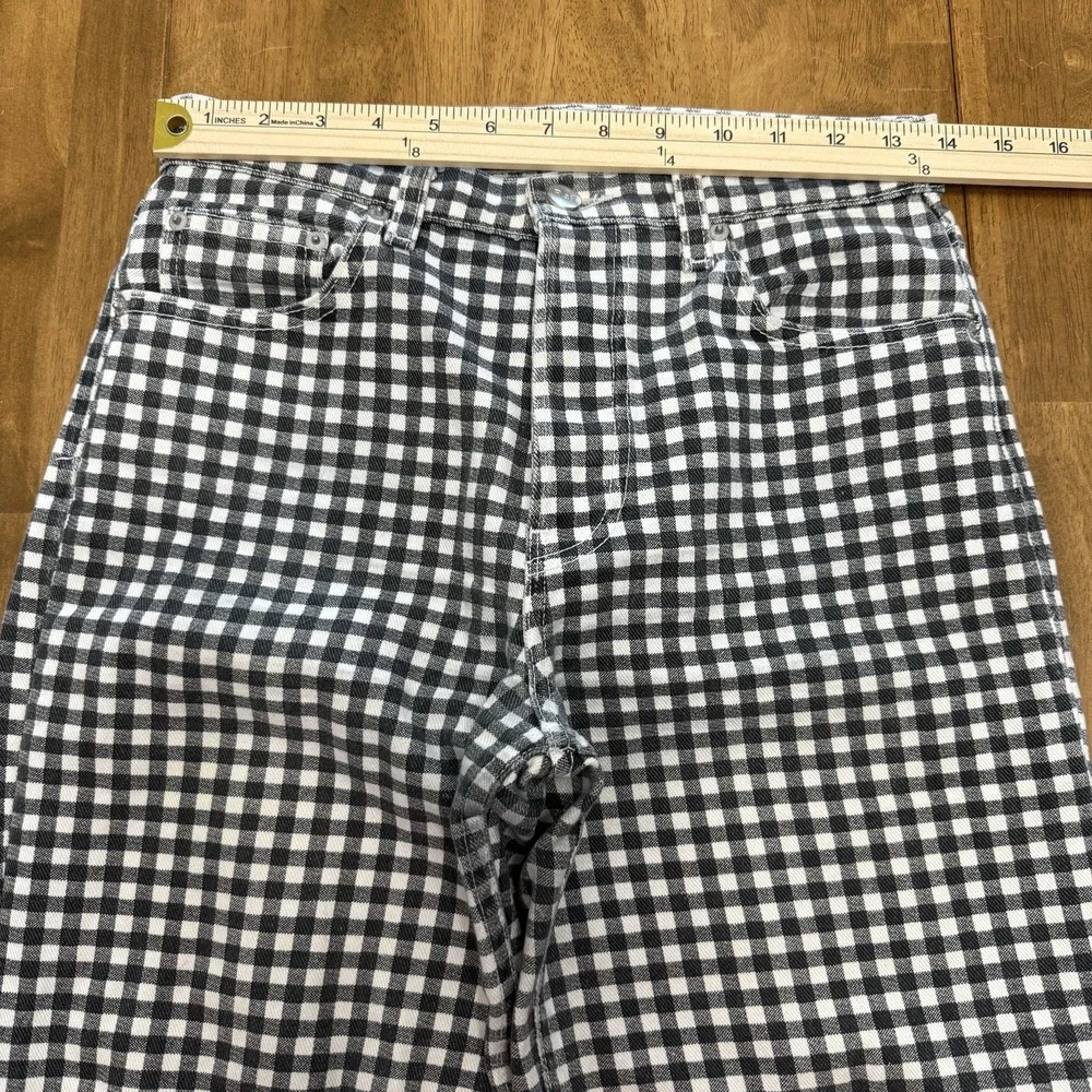 Reformation Fawcett jean women's 26 gingham check plaid preppy boho festival - Picture 7 of 15